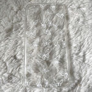 white/ clear butterfly iphone case